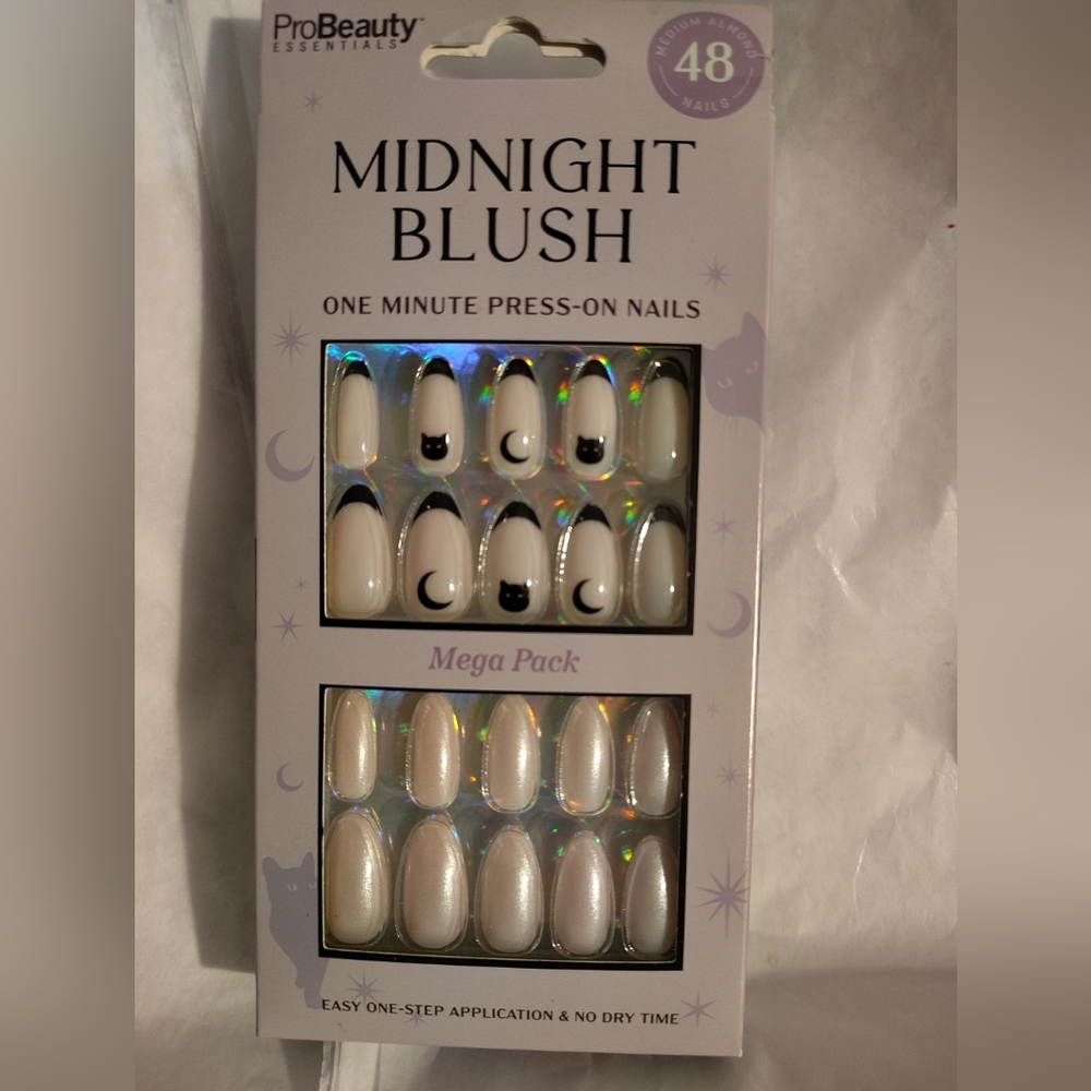 ProBeauty Midnight Blush Press-On Nails- Black Cat New Moon